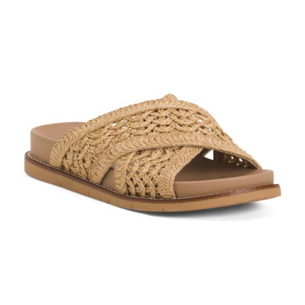 Earth Braided Crossband Slide Sandal in Natural